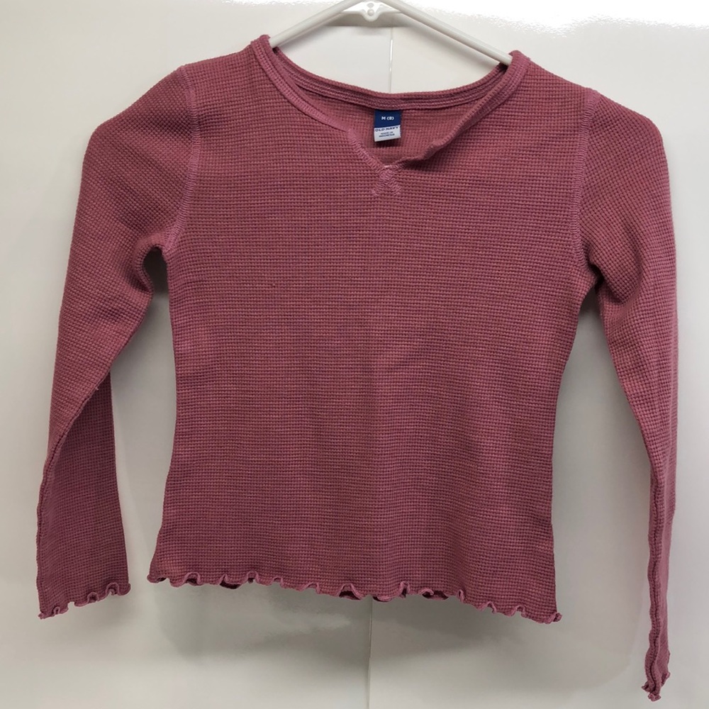 Old Navy Long Sleeve Shirt: Dark Pink
